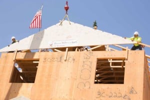 The final beam was placed during the Topping Off Ceremony on August 5th. (Courtesy of Larva Productions)