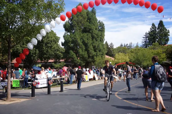 The fall activities fair is the key time for new students to sign up for their first involvements at Stanford.