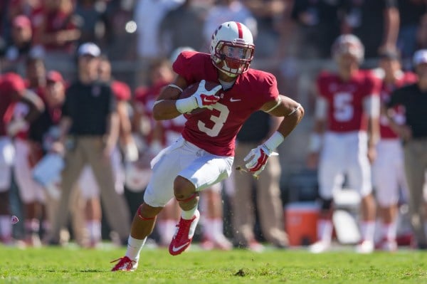 After sitting out the first half of the Northwestern game, Michael Rector (above) will have a full game to be a target for Kevin Hogan and stretch the field for the Cardinal. (JIM SHORIN/stanfordphoto.com)