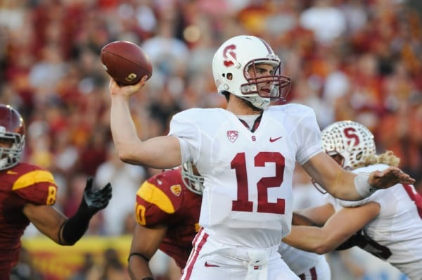 Before leading the Indianapolis Colts to three-straight playoff appearances, Andrew Luck '12 (above) brought Stanford football back to national relevance and was a two-time Heisman Trophy runner up. (MICHAEL LIU/The Stanford Daily)