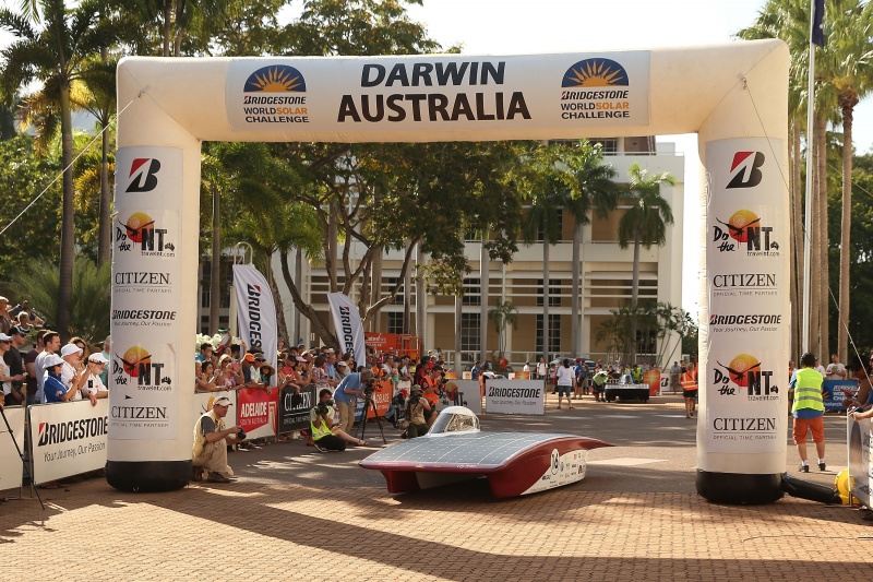 Stanford Solar Car placed 6th in the World Solar Car Challenge, which took place  in Australia. (Courtesy of Stanford Solar Car Project)