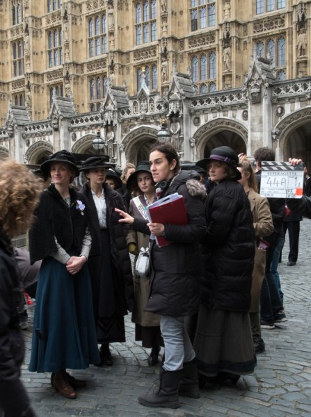 Director Sarah Gavron on the set of "Suffragette." (Courtesy of Steffan Hill, Focus Features