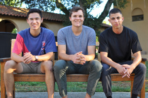From left to right: Nick Burakoff, Freddy Avis and Manolis Sueuega. (Rahim Ullah/THE STANFORD DAILY)