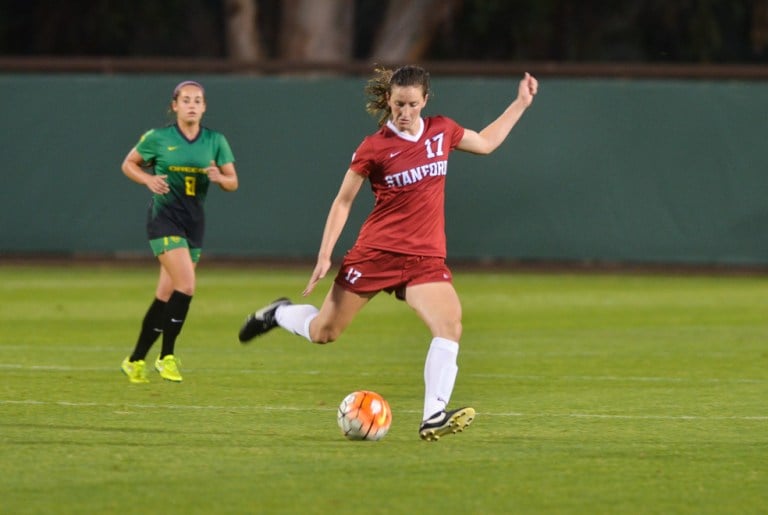 Sophomore midfielder Andi Sullivan (above) has three goals in the Cardinal's past four games, including the game-winner against Oregon on Sunday. Sullivan leads the team in points (12) and goals (5), and has emerged into one of the best collegiate players in the nation. (SAM GIRVIN/The Stanford Daily)