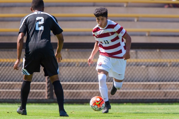 Stanford, CA - September 20, 2015: Amir Bashti during the Stanford vs Davidson men's soccer match in Stanford, California.  The Cardinal defeated the Wildcats 1-0 in overtime.