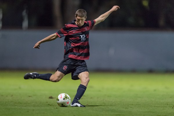 Sophomore Drew Skundrich (above) has been an integral part of Stanford's backline -- which also comprises senior Brandon Vincent, junior Brian Nana-Sinkham and sophomore Tomas Hilliard-Arce -- in the team's quest for back-to-back Pac-12 titles. Skundrich has also contributed on the other side of the field, as well, as he has two assists, the latest of which led to freshman Amir Bashti's goal against OSU last Sunday. (JIM SHORIN/stanfordphotos.com)
