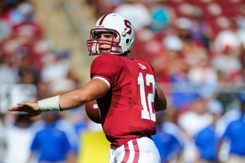 STANFORD, CA - September 3, 2011:  Stanford's Andrew Luck during Stanford's season opener against San Jose State.   The Cardinal defeated the Spartans, 57-3.