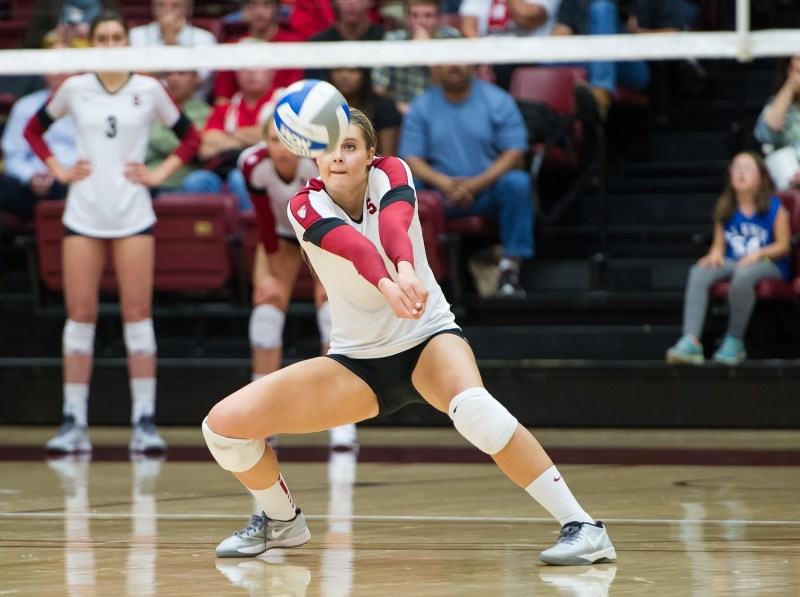 Senior outside hitter Brittany Howard (above) registered kills on four of the team’s last seven points to seal the third set and win the match for Stanford. (DAVID BERNAL/isiphotos.com)