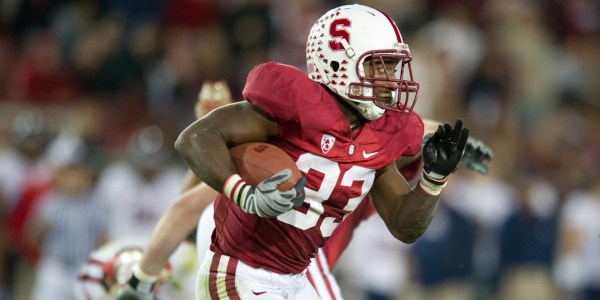 STANFORD, CA - November 6, 2010:  Stefan Taylor runs for yardage during a 42-17 Stanford win over the University of Arizona, in Stanford, California.