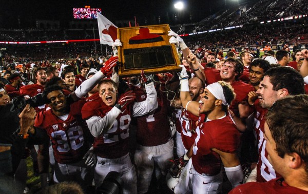 The Cardinal's 35-22 win in the 118th Big Game on Saturday meant that Stanford football's class of 2016 (above) will become the 13th senior class in program history to graduate never having lost to Cal. The win marked Stanford's sixth straight in the series. (SAM GIRVIN/The Stanford Daily)