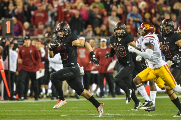 What more can be said about sophomore running back Christian McCaffrey (left)? He broke Barry Sanders' record of 3,250 all-purpose yards in a season with a record-breaking 461 all-purpose yards in the finest performance of his Stanford career. (SAM GIRVIN/The Stanford Daily)
