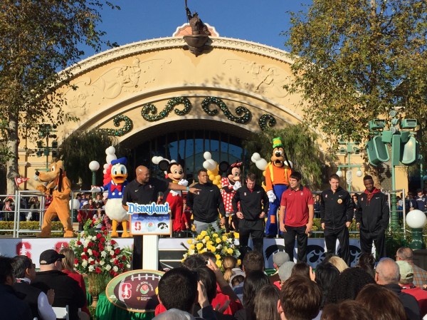 Stanford took the stage at the welcome press conference at Disney California Adventure Saturday afternoon, kicking off Rose Bowl week.
(Alexa Philippou/The Stanford Daily)