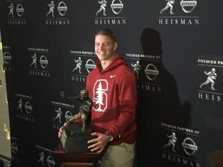 Sophomore running back Christian McCaffrey is one of three finalists for the 2015 Heisman Trophy. (JORDAN WALLACH/The Stanford Daily)