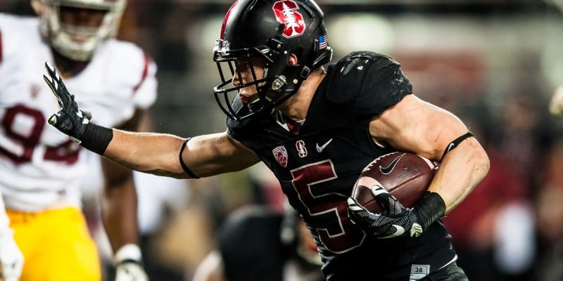Then-sophomore running back Christian McCaffrey finished second in the 2015 Heisman Trophy balloting. (RAHIM ULLAH/The Stanford Daily)