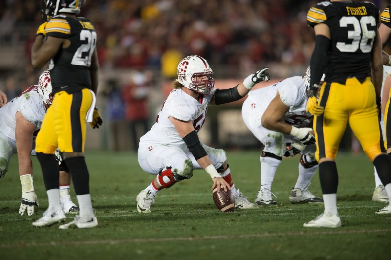 Senior center Graham Shuler (above) has announced that he will not return to the team in the 2016 season to pursue his ambitions and other opportunities outside of football. (RAHIM ULLAH/The Stanford Daily)