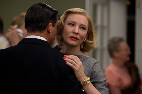 (l-r) Kyle Chandler and Cate Blanchett star in "Carol."