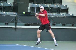 Sophomore Tom Fawcett led the men's tennis team last year in the No. 1 spot with a 26-12 record. He is currently ninth in the nation according to Oracle/ITA Collegiate Tennis Rankings. (RAHIM ULLAH/The Stanford Daily)
