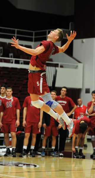 Senior setter James Shaw (above) was the focal point of the Cardinal offense against BYU, recording 100 assists and 10 kills in the doubleheader (ZETONG LI/The Stanford Daily).
