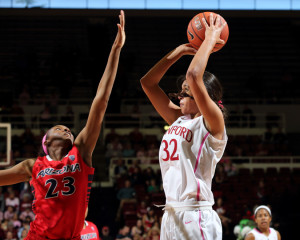 STANFORD, CA - February 16, 2014: Stanford Cardinal's Kailee Johnson during Stanford's 74-48 victory over Arizona at Maples Pavilion.