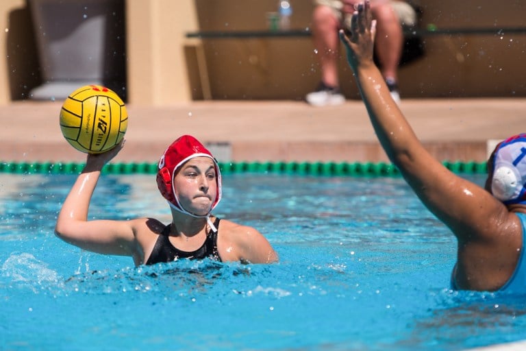 Junior Jamie Neushul (left) scored 8 goals throughout the Cardinal's first tournament of the season, in which the team went 4-0. (ROGER CHEN/The Stanford Daily)