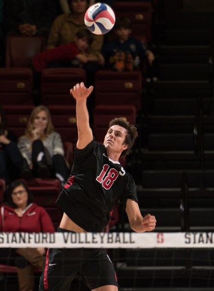 STANFORD, CA - January 23, 2015:  The Stanford Cardinal vs CSU Northridge Matadors at Maples Pavilion in Stanford, CA. Stanford wins the match 3-2.