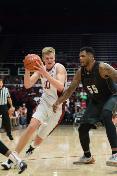 Sophomore Michael Humphrey (above) put up  career numbers against Washington State but struggled against Washington. As basketball heads into its last regular-season homestand, the Cardinal will rely on a strong performance from Humphrey. (RAHIM ULLAH/The Stanford Daily)