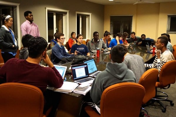 The ASSU Senate met Tuesday evening, where they learned that Stanford is withdrawing its support for Full Moon on the Quad (MCKENZIE LYNCH/The Stanford Daily)