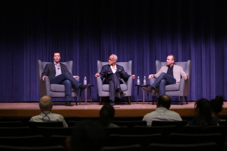 Vice Provost of Undergraduate Education led the Stanford Journeys discussion on March 3, featuring Jeff Small '95 and Trevor Macy '92.