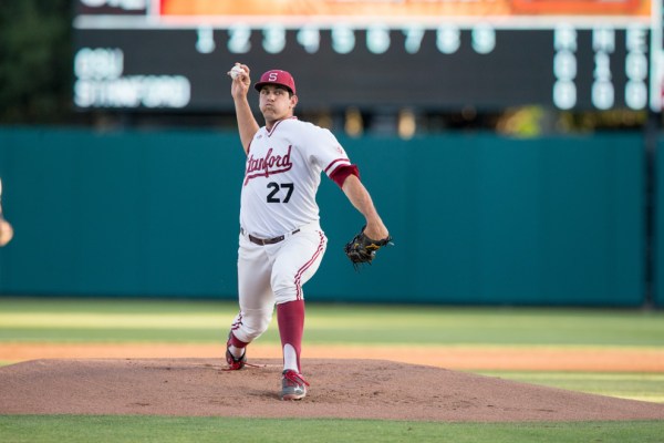 Stanford, CA -- May 15, 2015: Stanford Cardinal vs the Oregon State Beavers at Klein Field, Sunken Diamond.  The Beavers defeated the Cardinal 5-2.