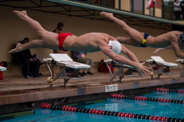 Sophomore Sam Perry (above) earned six All-America honorable mentions with his success in the freestyle events and freestyle legs in the relay events as the Cardinal took 14th place at the NCAA Championship meet in Atlanta over the weekend. (KAREN AMBROSE HICKEY/stanfordphoto.com)