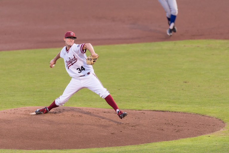 Freshman Tristan Beck (above) picked up his team-leading fourth win of the season with a career-high 10 strikeouts in 8 stellar innings of work to push Stanford to a 6-1 victory over Washington State for its first conference victory of the season on Friday. Stanford took two of three from the Cougars to open conference play with its second straight series victory. (DAVID BERNAL/isiphotos.com)