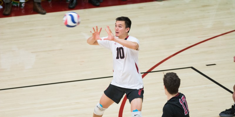 Sophomore libero Evan Enriques (above) has played a vital role on the Cardinal team this year, accumulating 185 digs and a .965 hitting percentage in his defensive role. (RAHIM ULLAH/The Stanford Daily)