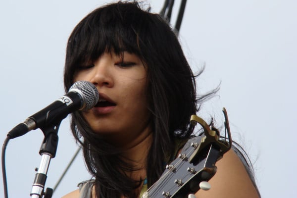 Thao Nguyen performing with her band, The Get Down Stay Down, in 2009. (Courtesy of musicisentropy, Wikimedia Commons.)