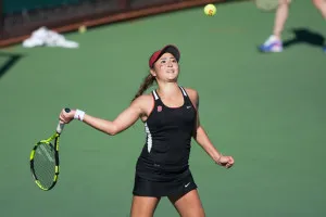 Freshman Caroline Lampl (above) has become a critical part of the No. 18 Stanford women's tennis team, (RAHIM ULLAH/The Stanford Daily)