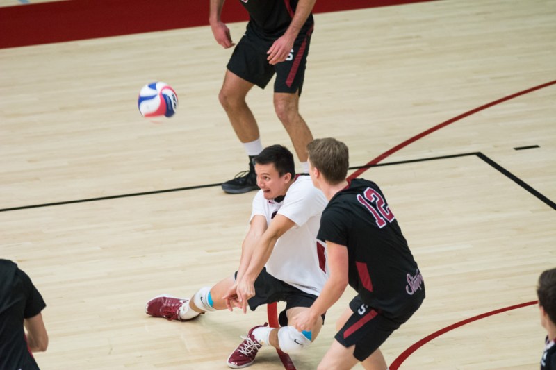 Sophomore libero Evan Enriques is ranked top in the conference in digs per set. The Cardinal will take on UCLA in its second-to-last match of the regular season. (RAHIM ULLAH/The Stanford Daily)