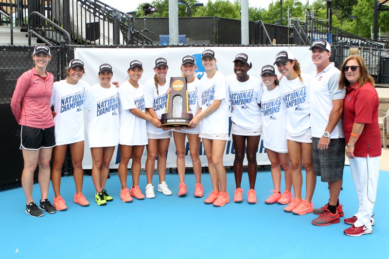 An incredible tournament run from the Cardinal was capped off in the finals of the NCAA Tournament, as the team came from behind to beat Oklahoma State, 4-3. The win gave Stanford its 18th title in program history. (Courtesy of Stanford Athletics)