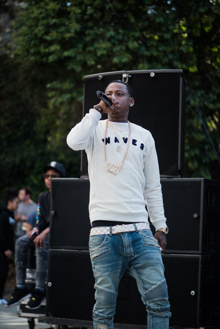 Monty performing on stage at Frost. (RYAN JAE/The Stanford Daily)