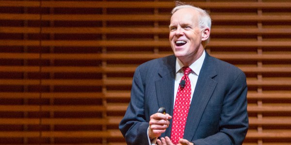 During his 16-year tenure, President John Hennessy oversaw major construction projects, the rise of the University's prominence, growth in financial aid, a shift of students toward computer science and engineering, and, recently, a resurgence of student activism (Aaron Kehoe / University Communications).