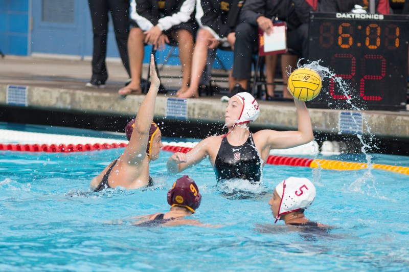 Although Madison Berggen (above) scored two goals for the Cardinal in the national title match as part of Stanford's best offensive output against USC this year, the Trojans pulled out an 8-7 victory to cap off a perfect season. (Courtesy of Lauren Amorese)