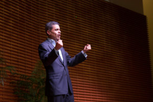 Fareed Zakaria spoke on Tuesday evening in an event titled "America in a New World," a part of the OpenXChange speaker series (NAFIA CHOWDHURY;The Stanford Daily).