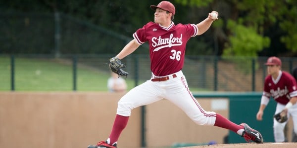 Though he didn't technically come away with the win, freshman Kris Bubic (above) pitched 6.2 solid innings as Stanford eventually topped UC Davis 3-1. (BOB DREBIN/stanfordphoto.com)