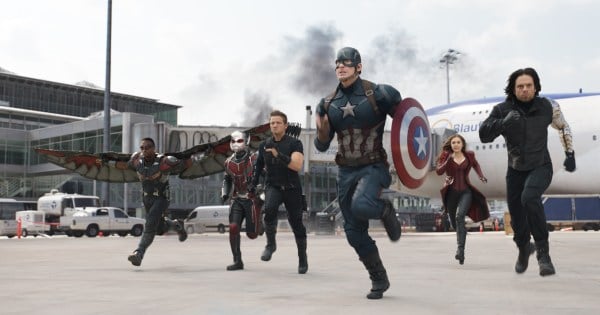 Team Cap takes off in Marvel's "Captain America: Civil War" (Courtesy of Disney).