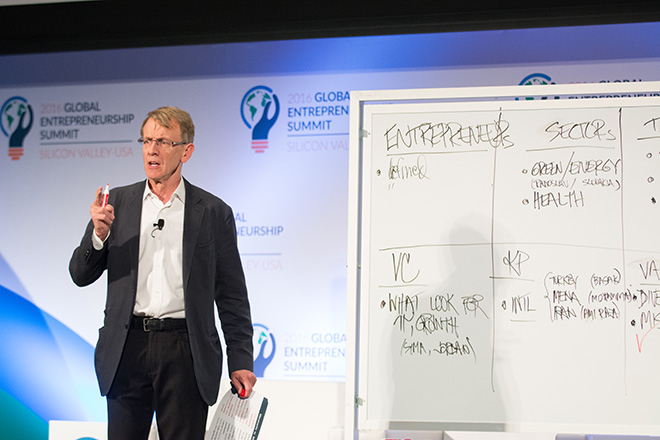John Doerr. The 2016 Global Entrepreneurship Summit in Silicon Valley at Stanford, CA. Photo by Rahim Ullah