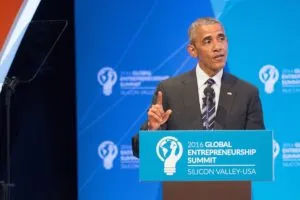 President Barack Obama addresses the Global Entrepreneurship Summit at Stanford, CA. Photo by Rahim Ullah
