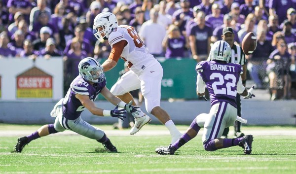 Fifth-year senior safety Dante Barnett (right) is a three-time team captain and the leader of an experienced, fundamentally sound Kansas State defense that doesn't lose too many pieces from last season. That defense will have a tough task from the get-go, as it will be asked to withstand an attack led by Christian McCaffrey. (Parker Robb/The Collegian)