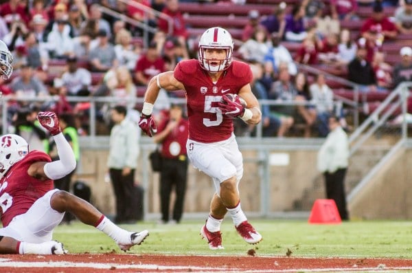 Junior running back Christian McCaffrey dazzled in Stanford's 2016 debut despite having a 97-yard punt return called back on a penalty. The Cardinal offense proved dynamic as first-year quarterback Ryan Burns maintained Stanford's passing threat, going 14-of-18 for 156 yards and touchdown. (SAM GIRVIN/The Stanford Daily)