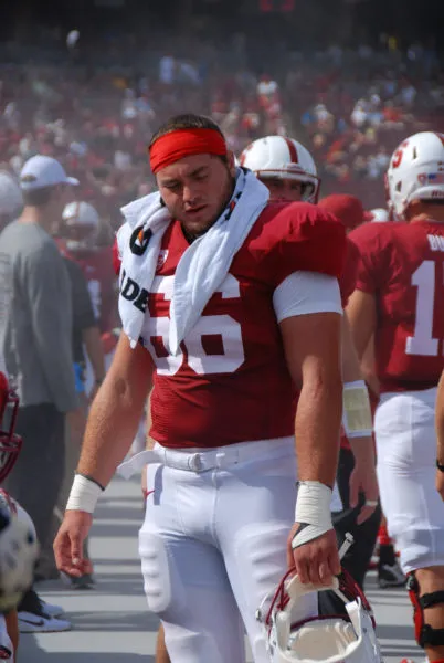 Defensive tackle Harrison Phillips has been ruled out for the matchup against USC on Saturday with a knee injury. This is another major setback for Phillips who medically redshirted last season after tearing his ACL in the Cardinal's first game against Northwestern. (RAHIM ULLAH/The Stanford Daily)