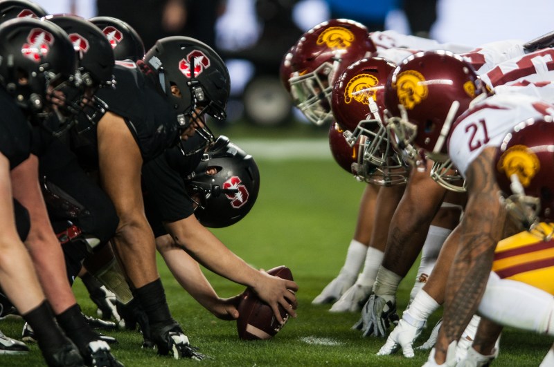 When the Trojans come to town tomorrow, another chapter of one of college football's biggest rivalries will be written. These teams play it close each season, and this year looks to be no different as each boasts some of the nation's top players.(RAHIM ULLAH/The Stanford Daily)
