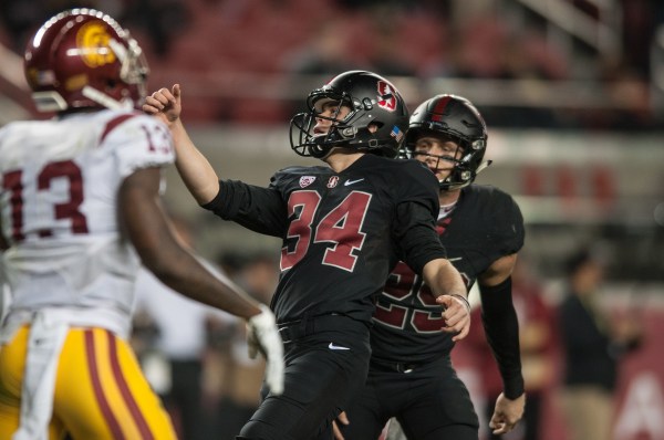 Stanford's last two losses to USC were by just a three-point deficit. Could yet another game come down to a single kick? (RAHIM ULLAH/The Stanford Daily)
