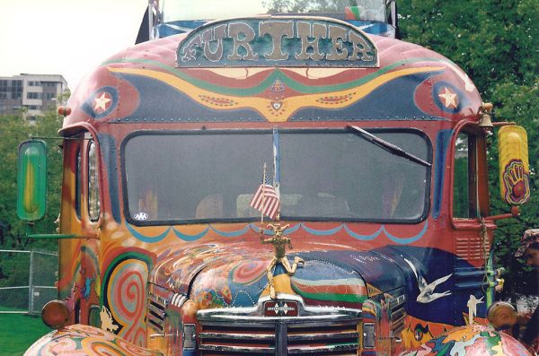 Front view of "Further," the bus that transported Kesey and his "Merry Pranksters."(JMABEL/Wikipedia)